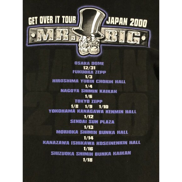 VTG Mr. Big Electrified Japan Get Over It Tour 2000 Band Tee Black Mens Large - Picture 10 of 11